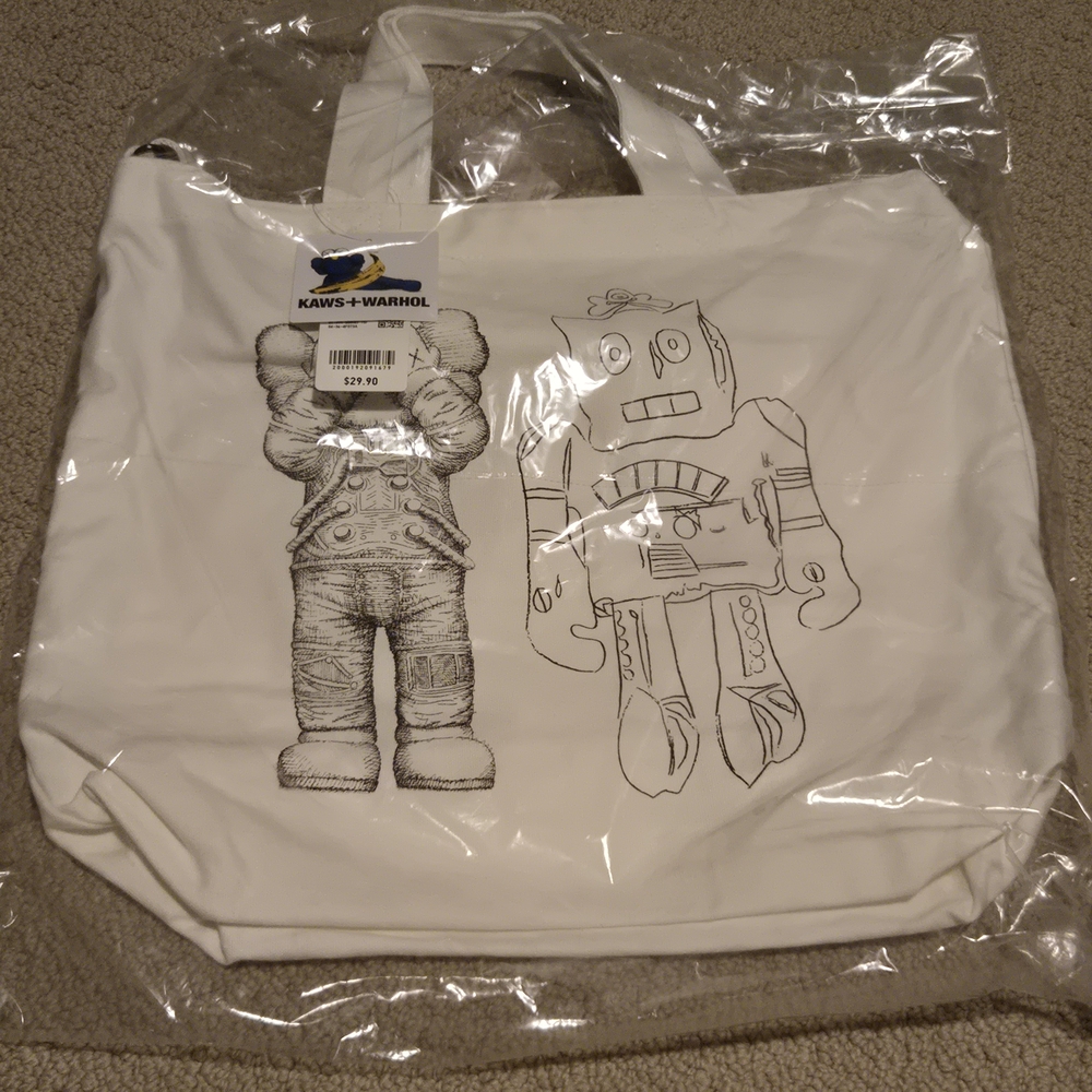 Uniqlo x KAWS White Graphic Tote Bag